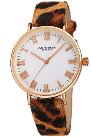 Akribos Xxiv-Montre à quartz pour femme avec cadran blanc