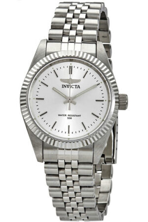 Invicta-Montre femme en acier inoxydable avec cadran argenté spécial